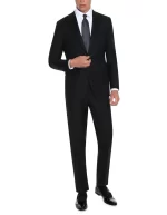 Side view of a black tuxedo highlighting the lapel style for men