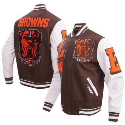 Mens Pro Standard Brown Cleveland Brown Varsity Jacket