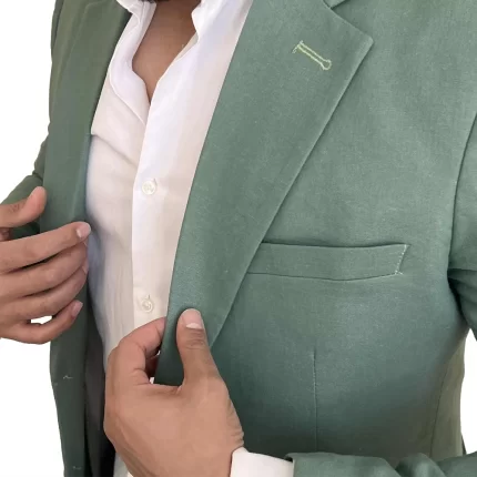 Mens Two Piece Sage Green Suit