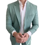 Mens Two Piece Sage Green Suit