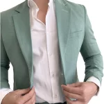 Mens Two Piece Sage Green Suit