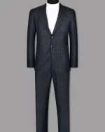 Elegant Black Windowpane Check Suit