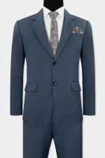 Tuatara Gray Multicolour Plaid Tweed Suit Full View