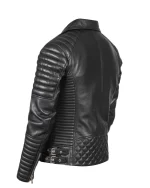 Men Cross Brando Leather Jacket Side View
