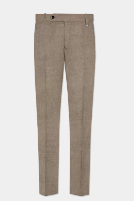 Mens Brown Single Button Suit Trousers Detail