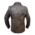 Men's Brown Vintage Distressed Jacket Back View