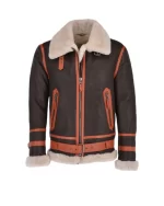 Men's Flying Aviator Shearling Jacket Front View
