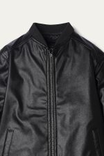 Premium Black Leather Jacket Back View