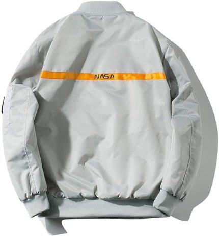 Close-Up of NASA Logo and Lettering Patches on Revofits Windbreaker Jacket