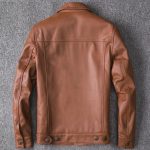 Top Layer Leather Lapel Jacket Back View