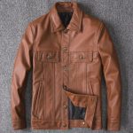 Top Layer Leather Lapel Jacket Front View