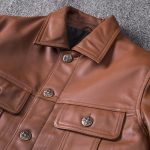 Top Layer Leather Lapel Jacket Texture