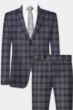 tuatra gray plaid front view