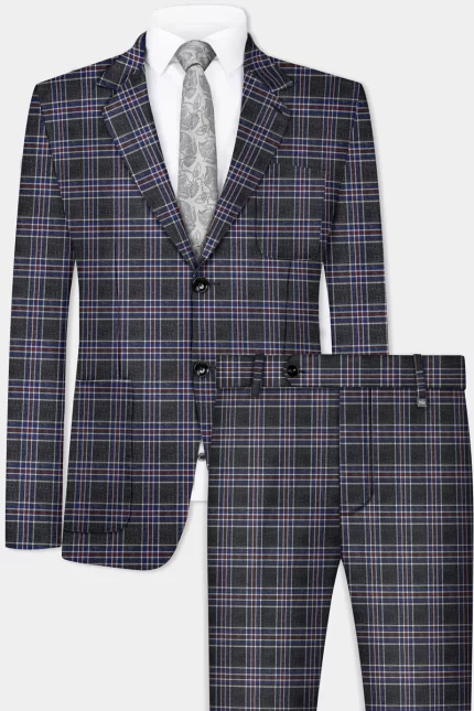 tuatra gray plaid front view