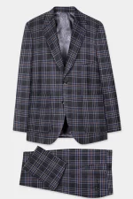 tuatra gray plaid lapel detail