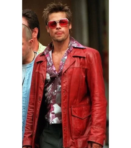 Brad pitt Leather Jacket Front View