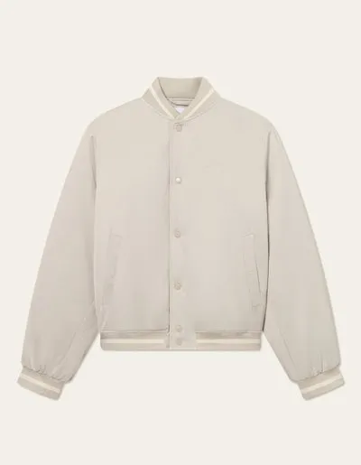 Mens Sverige Letterman Jacket Wool Cowhide Varsity Style Front View