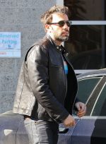 Ben Affleck Damian Black Distressed Biker Leather Jacket Side View
