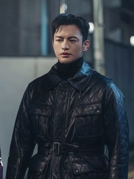 Cafe Minamdang Men Black Leather Jacket