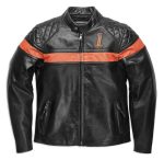 Men black Vintage Leather Jacket Front View