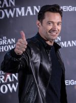 Hugh Jackman Plain Black Leather Bomber Jacket Side View