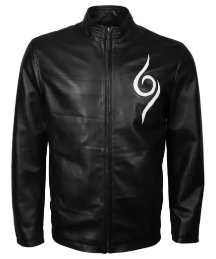 Black Leather Jacket Front View