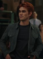 KJ Apa Olive Green Suede Leather Jacket Quality