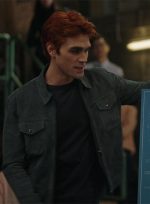 KJ Apa Olive Green Suede Leather Jacket Side View