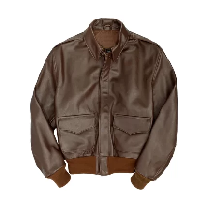 Bomber Leather Jacket Front View