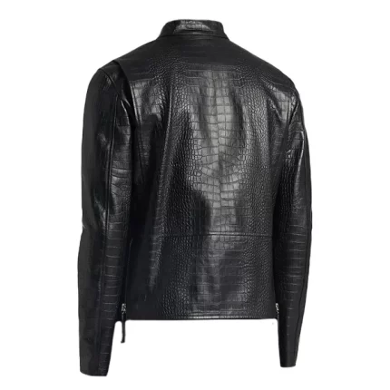 Black Leather Jacket Back View