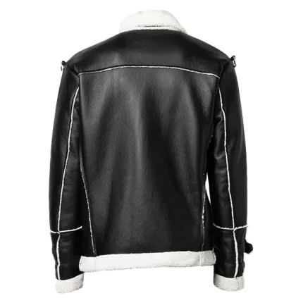 Faux Leather Jacket Back View