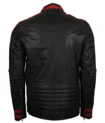 Cafe Racer Leather Jacket Back View
