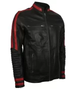 Cafe Racer Leather Jacket Side View