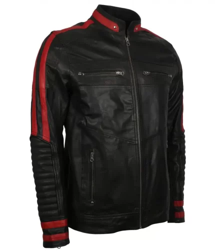 Cafe Racer Leather Jacket Side View