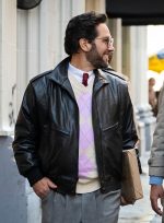 Paul Rudd Youngster Black Leather Jacket Front View