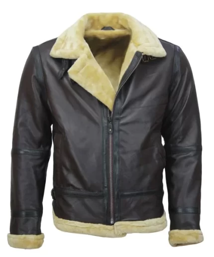Resident Evil 4 Leon Kennedy Bomber Brown Leather Jacket Front View