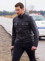 Richard Armitage Hannibal Season 3 Black Trucker Leather Jacket Front View