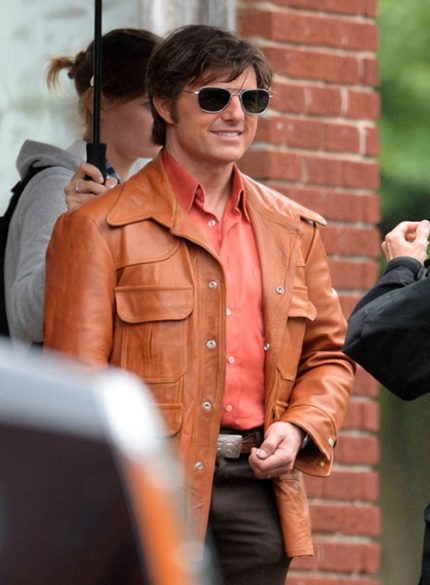 Tom Cruise Ray Cutler Tan Brown Leather Jacket Side View