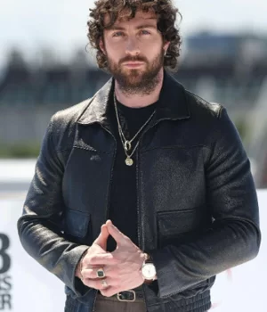 28 Years Later 2025 Aaron Taylor Black Leather Trucker Jacket Closeup Details