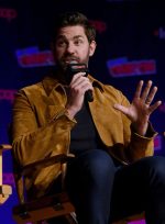 John Krasinski Brown Suede Leather Jacket Closeup Details