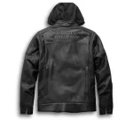 Men Swingarm 3 in 1 Black Leather Jacket Back View