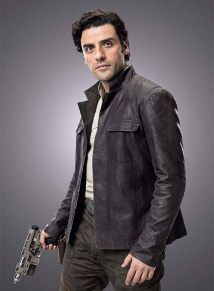 Oscar Isaac Ranchson Black Leather Trucker Jacket Front View