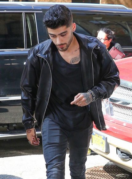 Zayn Malik Black Leather Jacket Side View