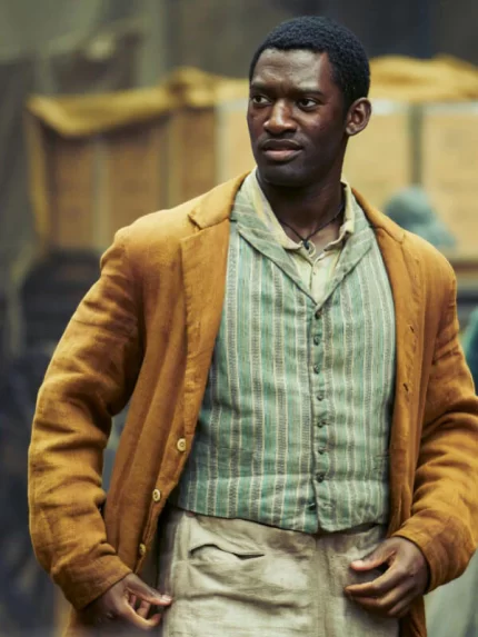 A Thousand Blows Malachi Kirby Brown Wool Jacket Front View