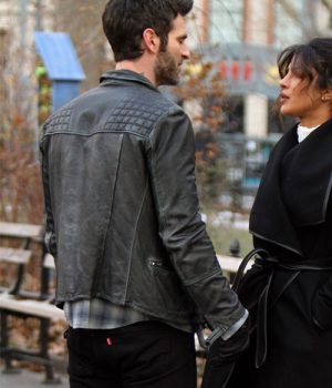 Alan Powell Black Leather Biker Jacket Back View