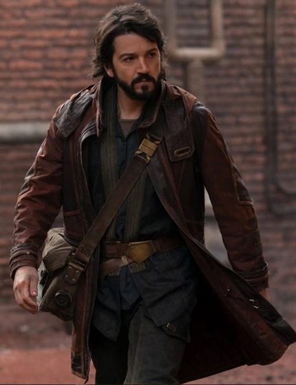 andor diego luna premium brown leather coat front view