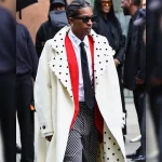A$AP Rocky NYC 2025 White Wool Coat Front View