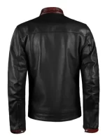 Dark Knight Batman 2008 Black Leather Jacket Back View