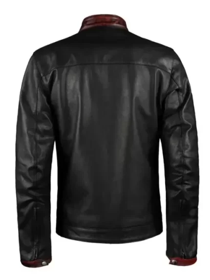Dark Knight Batman 2008 Black Leather Jacket Back View