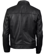 Inferno Men Black Leather Jacket back view